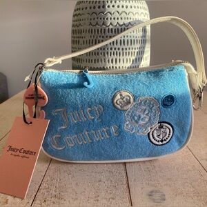 NWT Juicy Couture Juicy Girls Rule Wristlet In Blue Gleam!